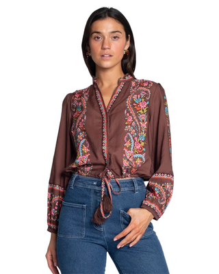 Emmett Top- Scroll Brown