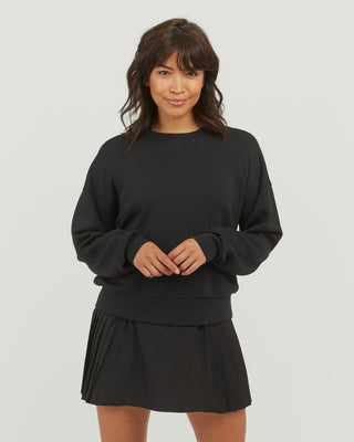 AirEssentials Long Sleeve Crewneck- Black