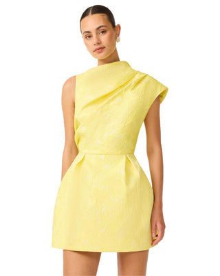 Luella Asymmetric Mini Dress- Yellow