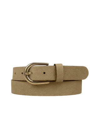 Ila Belt- Taupe Pebbled Leather