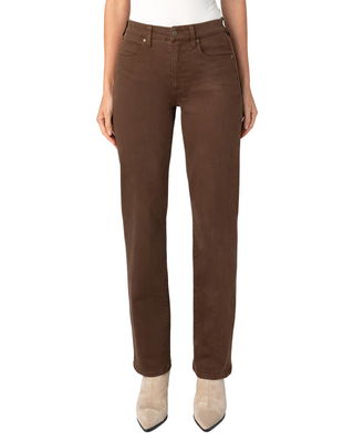 Kennedy Comfort Waist Straight Leg Jean- Carob Brown