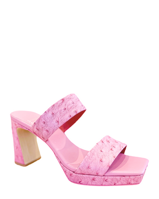 Danity Heel- Pink Ostrich