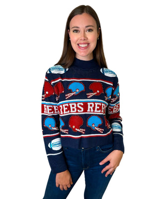 Ole Miss Vintage Football Helmet Stripe Sweater