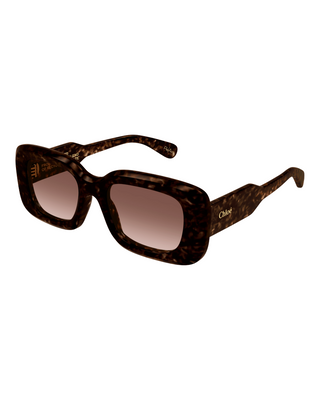 Chloe Gayia Rectangle Sunglasses- Havana + Copper