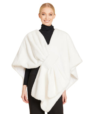Faux Fur Pull Through Wrap- Ivory