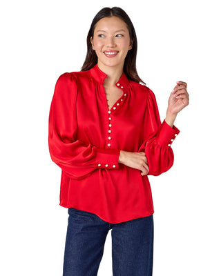 Leland Blouse- Ruby Red