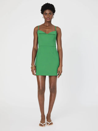 Whisper Foldover Mini Dress- Green Tambourine
