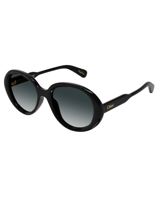 Chloe Gayia Round Sunglasses- Black + Grey