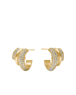 Stardust Triple Hoop- Gold- CZ