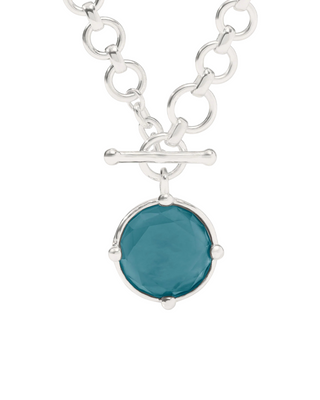 Honeybee Demi Silver Necklace- Iridescent Montana Blue