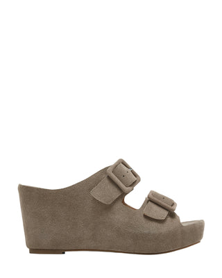 Margo Platform Wedge- Taupe Suede