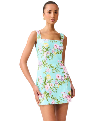 Emmeline Square Neck Mini Dress- Mint Green