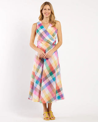 Easton Stretch Linen Cotton- Plaid Multi Citrus