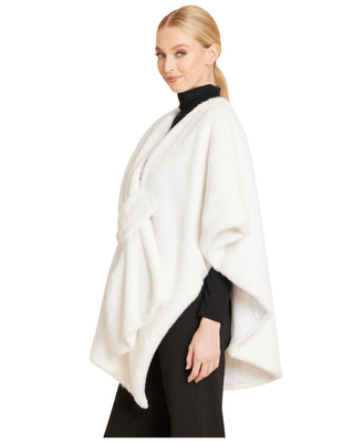 Faux Fur Pull Through Wrap- Ivory