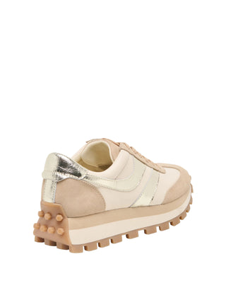Tresa Sneaker- White + Gold Suede