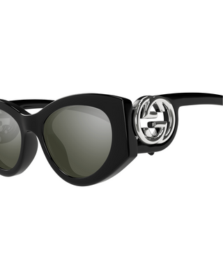 Gucci Chaise Longe Cat Eye Sunglasses- Black + Grey