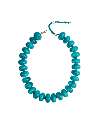 Bailey Chunky Beaded Necklace- Teal