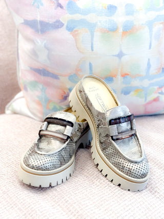 Vanora Loafer Mule- Metallic Camo