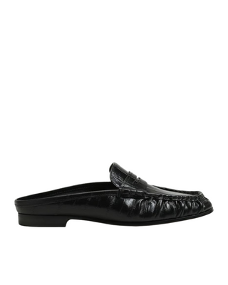 Louella Mule- Polished Black Leather