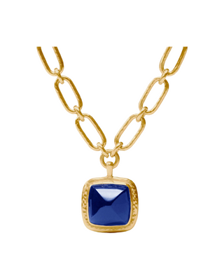 Sahara Statement Necklace- Gold- Iridescent Sapphire Blue