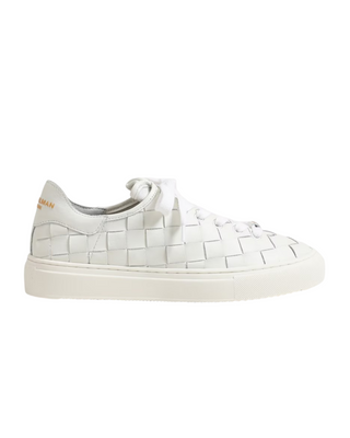 Poppy Woven Sneakers- White Leather