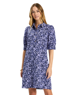 Alicia Knit Jacquard Dress- Blossom