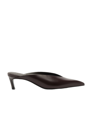 Loren Mid Mule Pump- Dark Brown