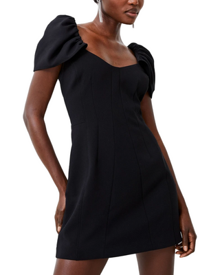 Whisper Gathered Sleeve Dress- Blackout