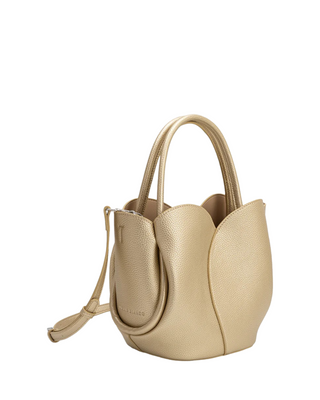Tulip Top Handle Bag- Gold