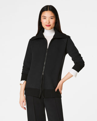 AirEssentials Luxe Full Zip Tunic- Very Black