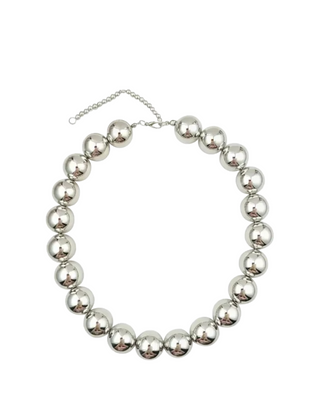 Kameron Beaded Necklace- Silver