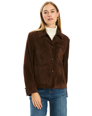 Corey Lamb Suede Jacket- Bison