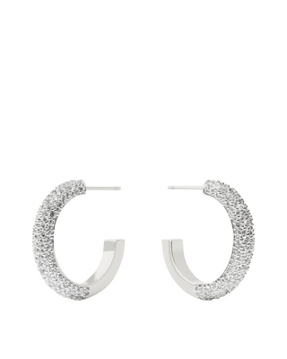 Stardust Hoop- Silver- CZ- L