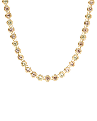 Rainbow Tennis Necklace- Champagne Radiance