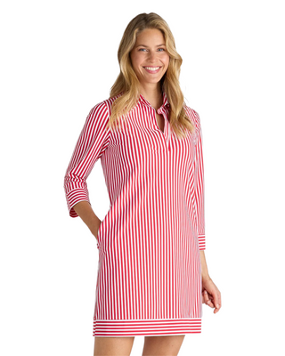 Finley Dress- Stripe Red