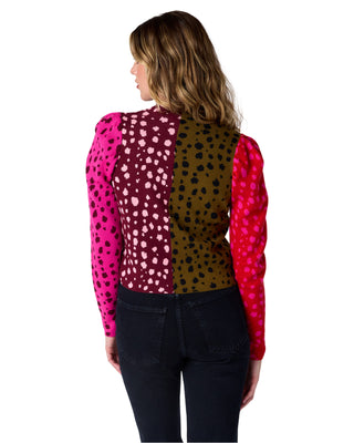 Jovie Cardigan- Spotted Colorblock