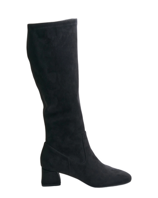 Zovy Boot- Black Stretch Suede