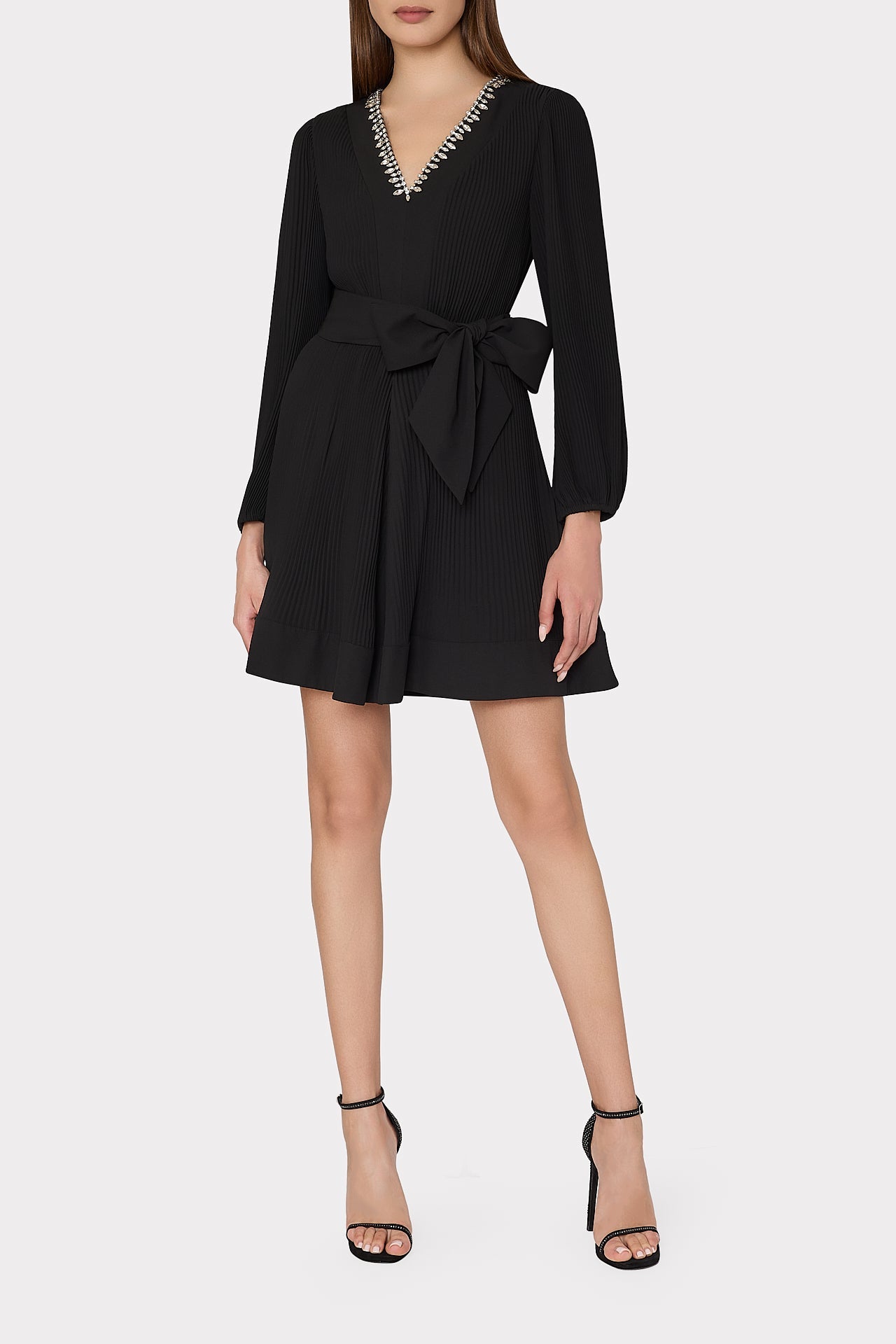 liv pleated dress Milly Women's Liv Belted Pleated Dress - Blue - Size 12