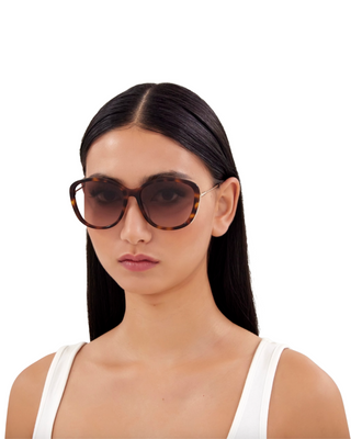 Chloe Soft Square Cat Eye Sunglasses- Havana Brown