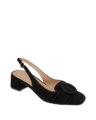 Maddy Suede Slingback Heel- Black