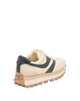 Tresa Sneaker- White + Black Leather