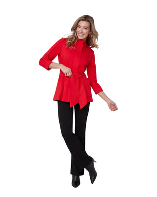 Danielle Tie Front Jacket- Scarlet