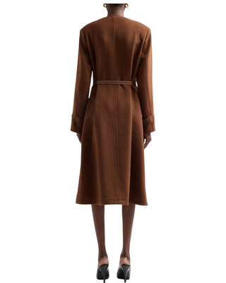 Orly Wool Blend Coat- Dark Brown