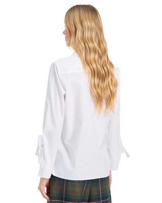 Rhinestone Button Blouse- White