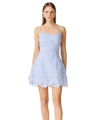 Lacy Tulip Mini Dress- Powder Blue