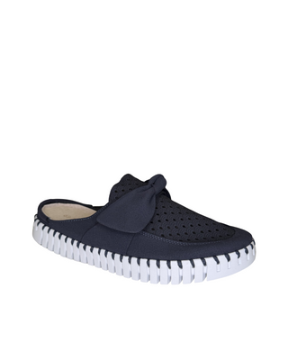 Tulip Slip-On Bow Mule- Dark Indigo