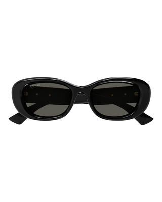 Gucci Oval Marmont Sunglasses- Black + Grey