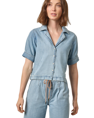 Denim Cuffed Shirt- Blue Wash