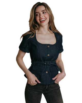 Cassie Top- Denim