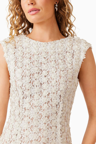 Cali Mini Shift Dress- Ivory/Gold